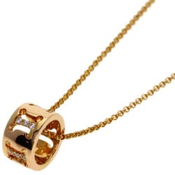 CELINE Diamond Macadam Necklace K18 Pink Gold Women's