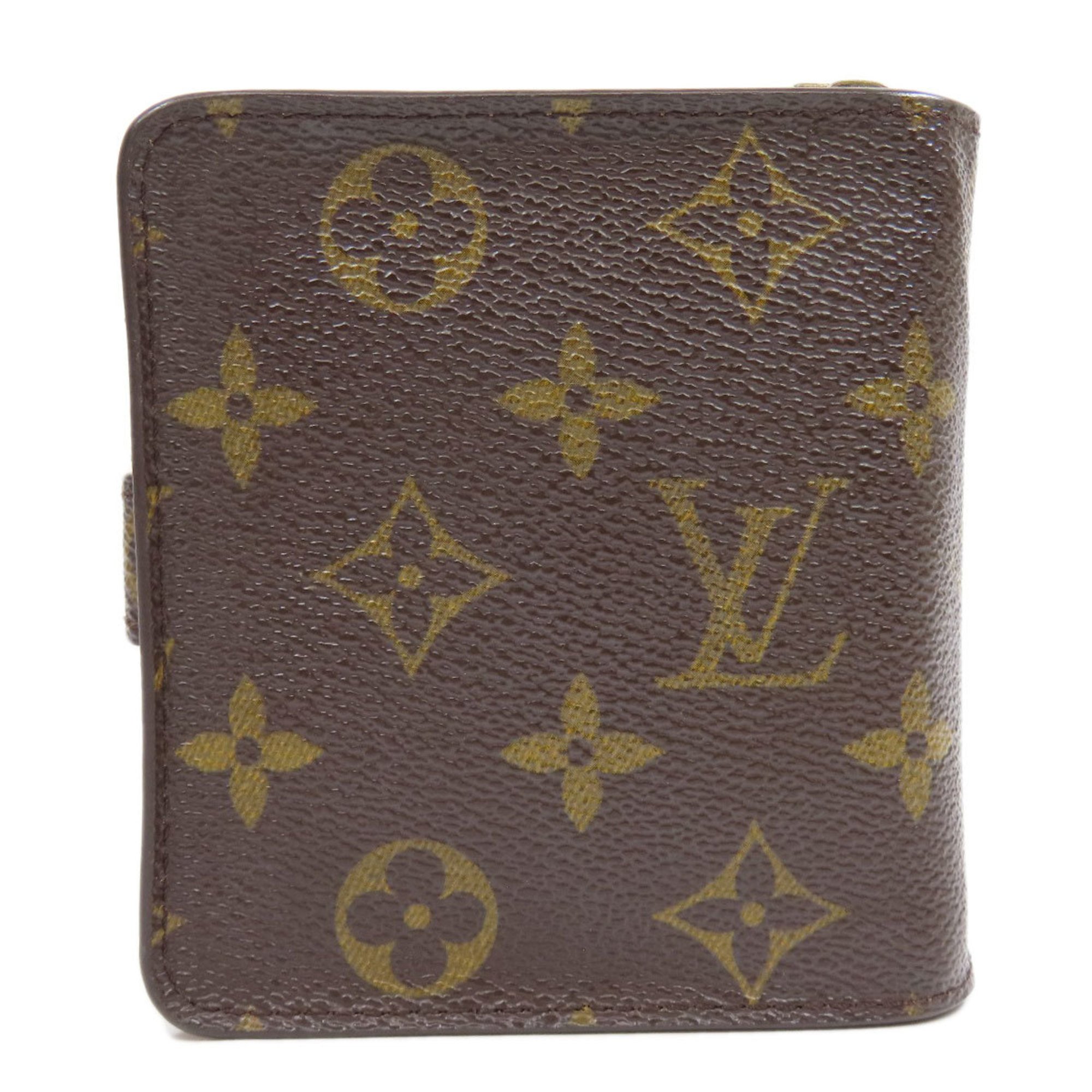 Louis Vuitton M61667 Compact Zip Bi-fold Wallet Monogram Canvas Women's LOUIS VUITTON