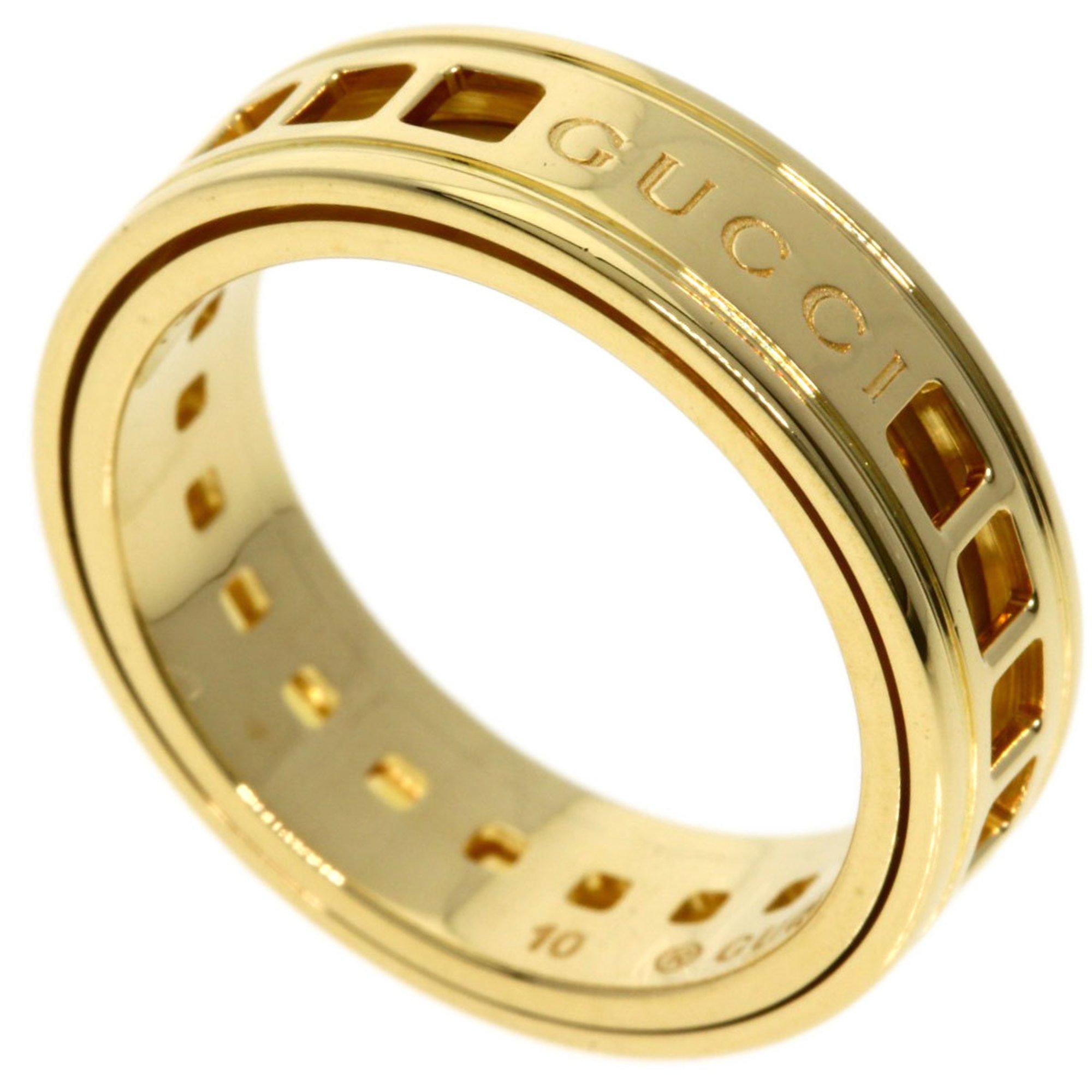 Gucci Scroll #10 Ring, 18K Yellow Gold, Women's, GUCCI