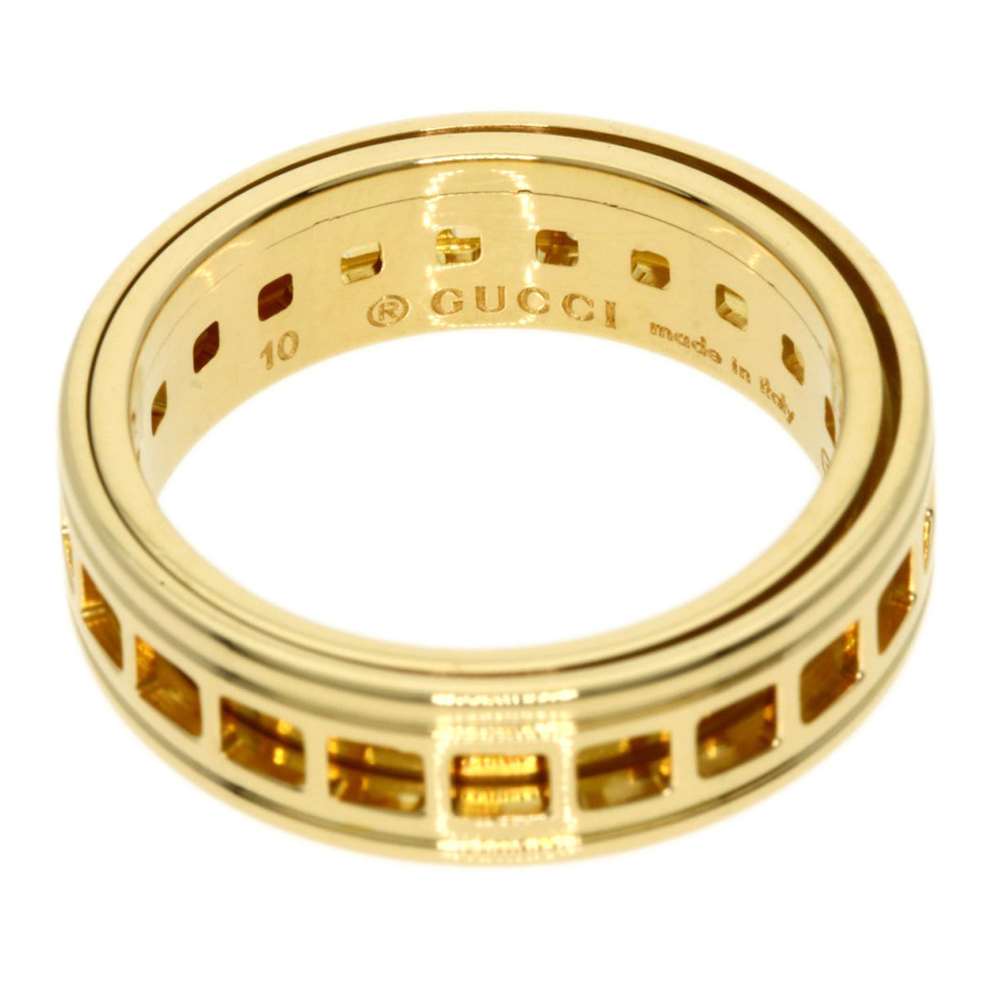 Gucci Scroll #10 Ring, 18K Yellow Gold, Women's, GUCCI