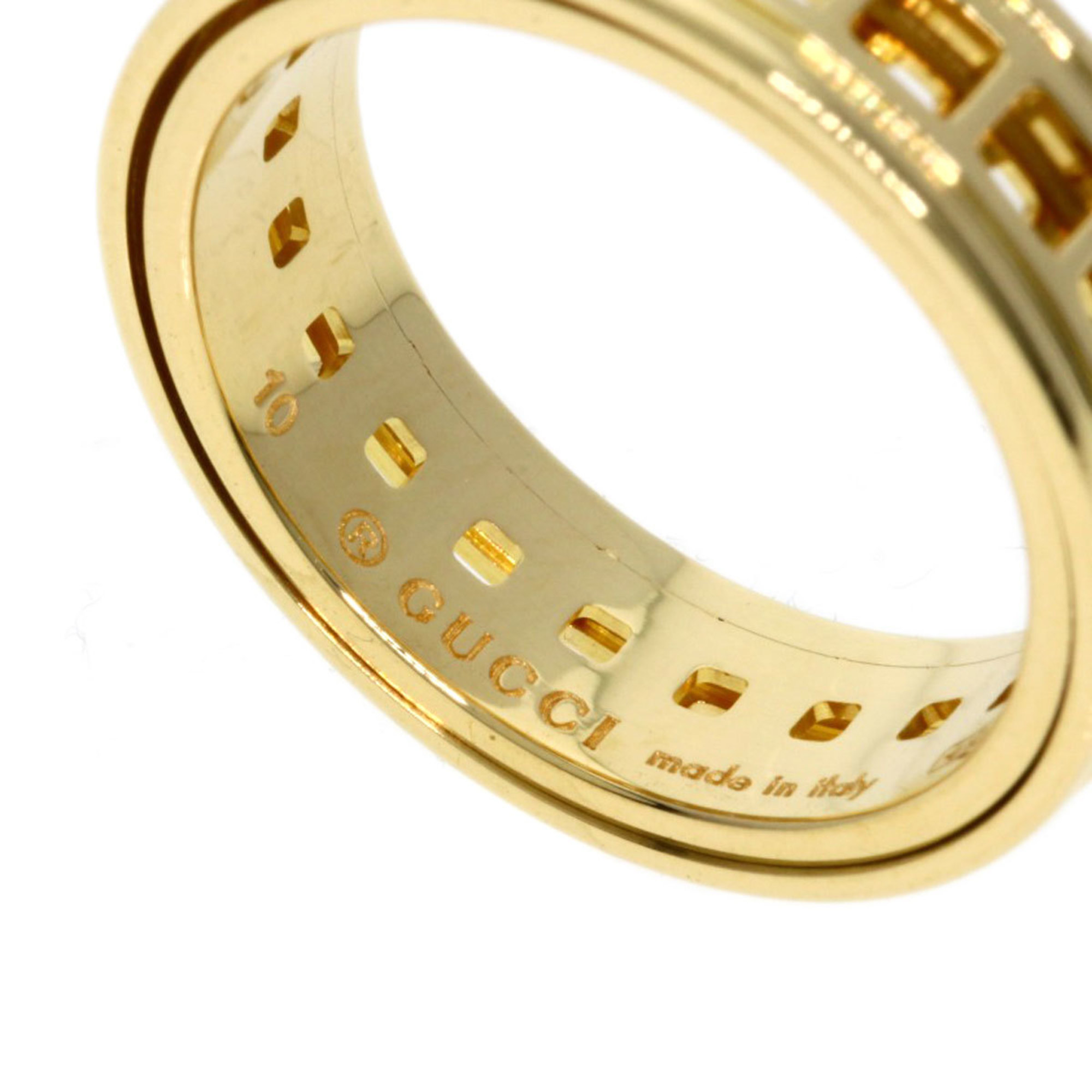 Gucci Scroll #10 Ring, 18K Yellow Gold, Women's, GUCCI