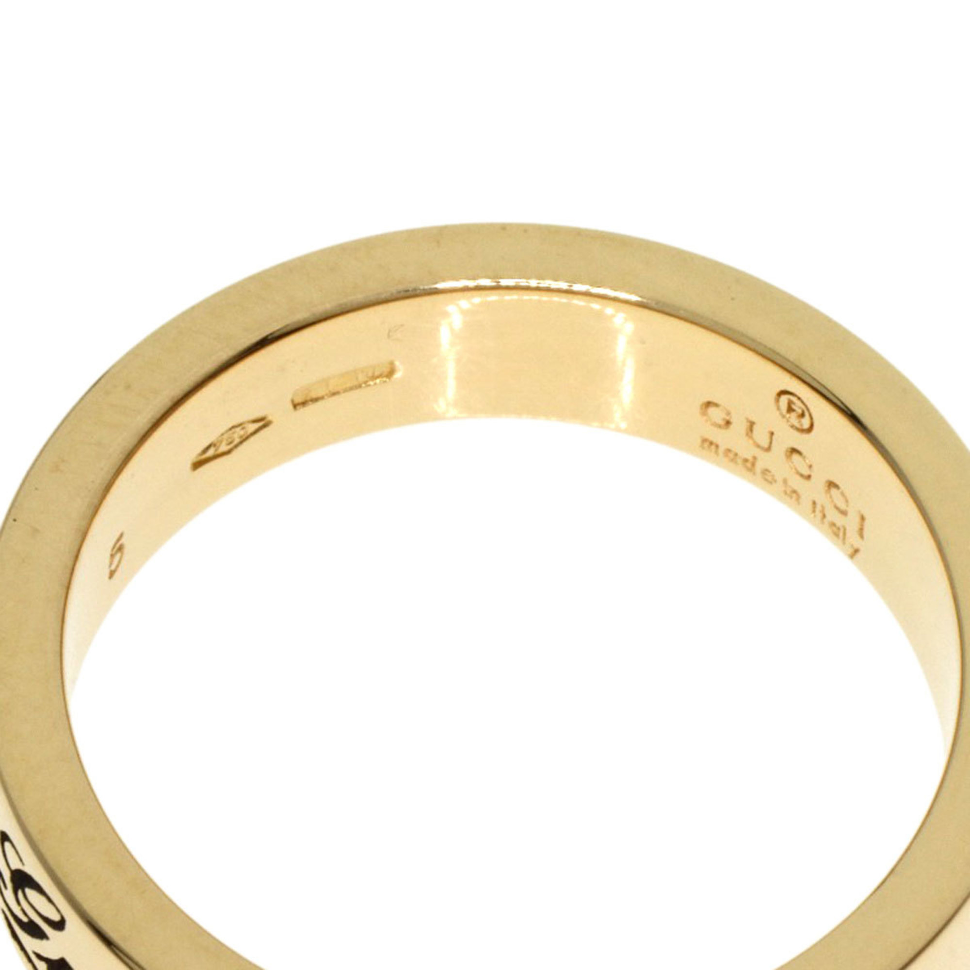 Gucci Icon Print 2P Diamond #5 Ring, K18 Yellow Gold, Women's, GUCCI