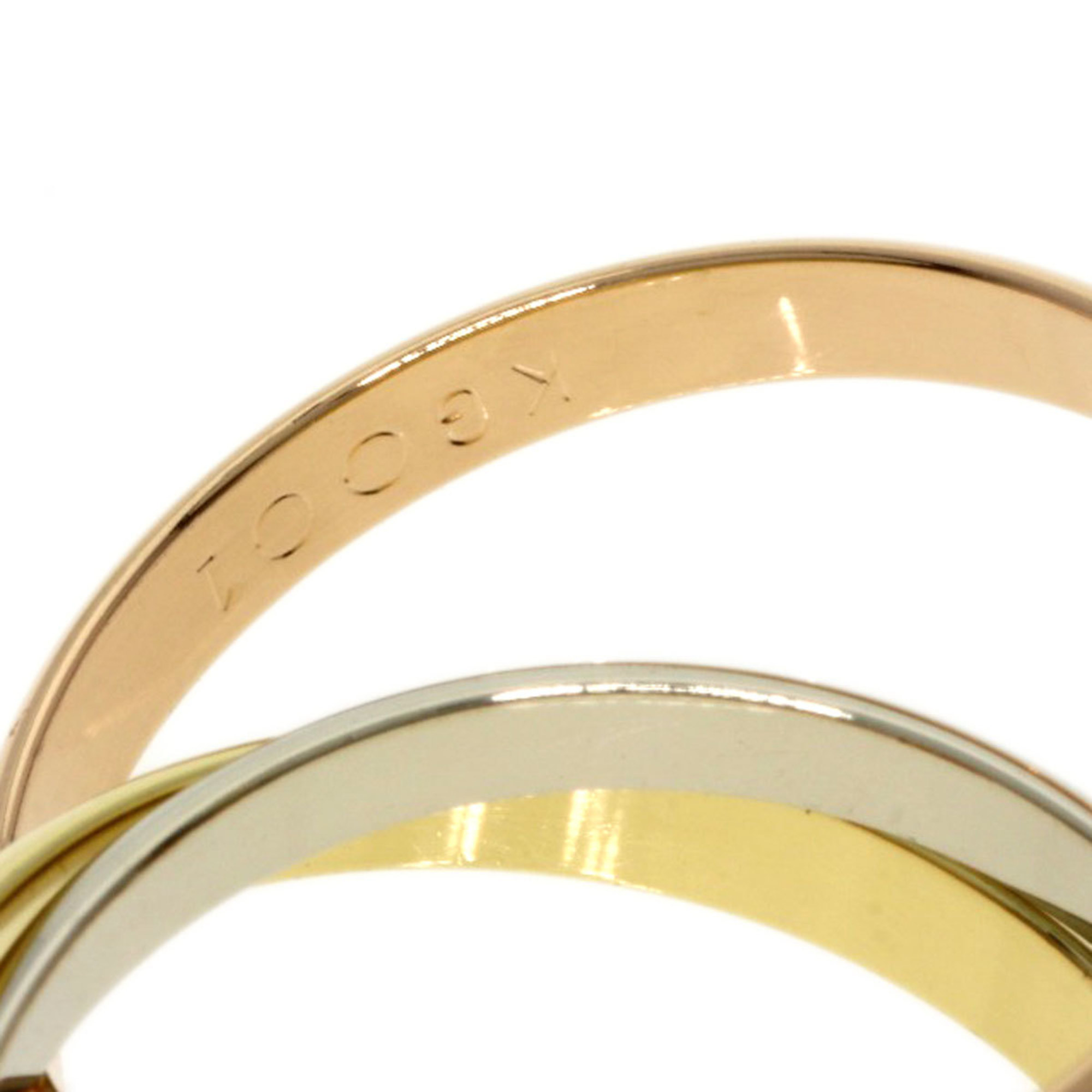 Cartier Trinity #50 Ring, K18 Yellow Gold, K18PG, K18WG, Women's, CARTIER