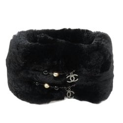 CHANEL Coco Mark Scarf Fur Women's