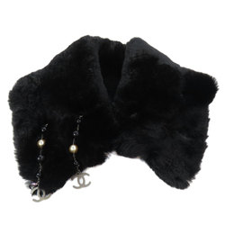 CHANEL Coco Mark Scarf Fur Women's