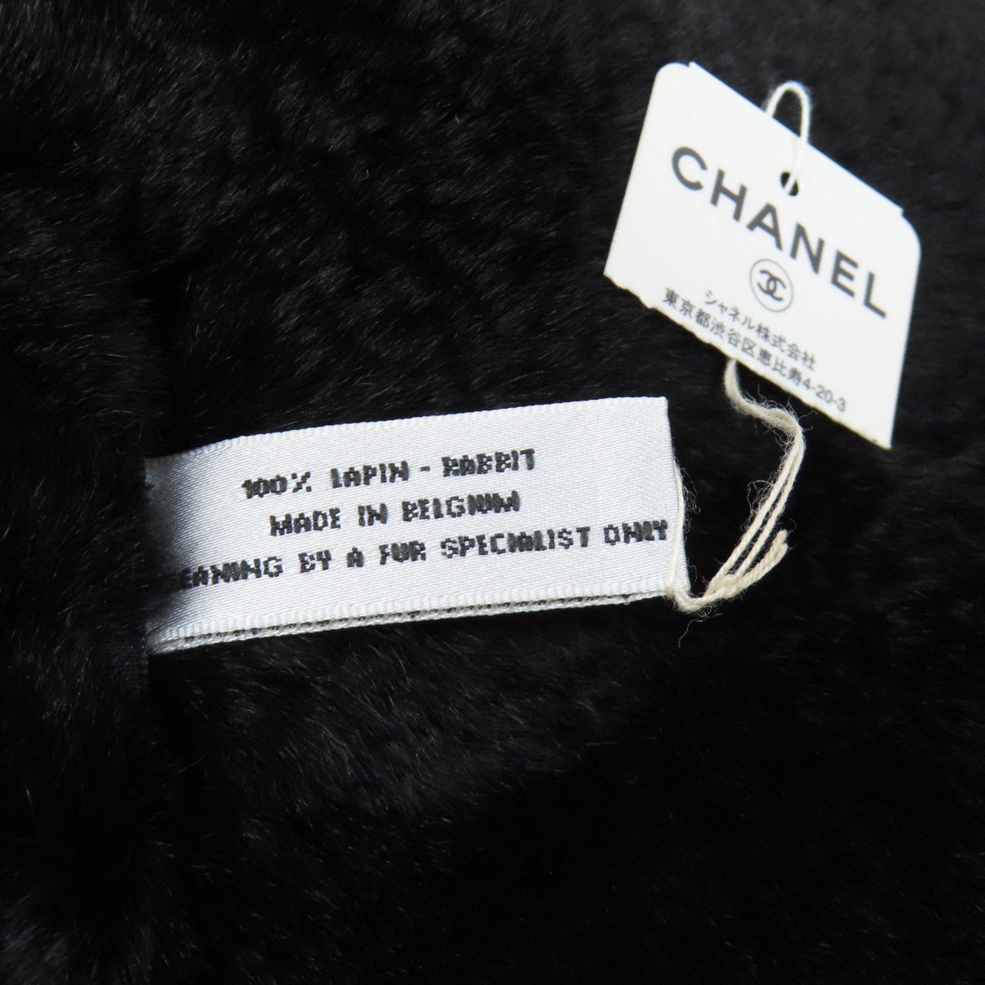 CHANEL Coco Mark Scarf Fur Women's