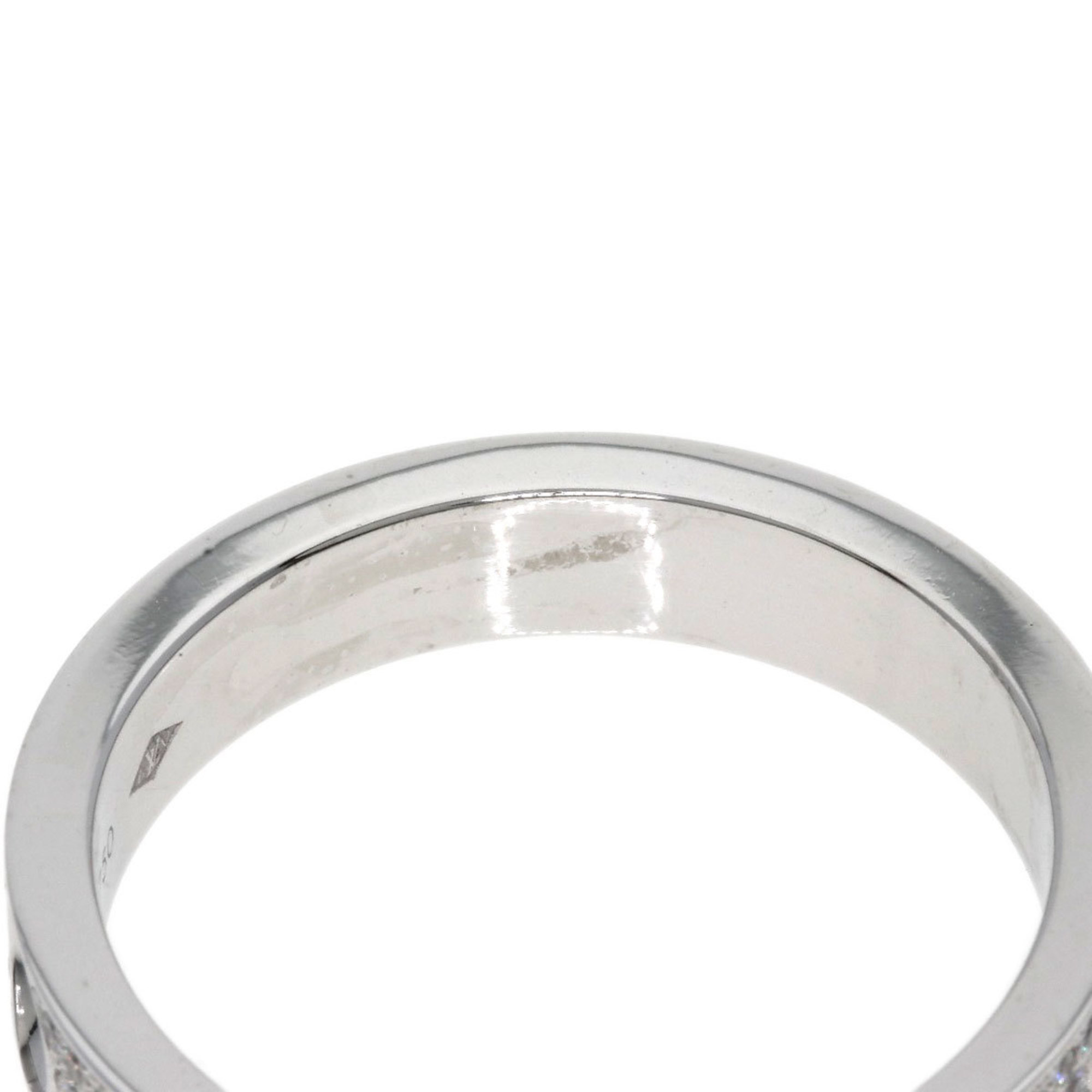 Louis Vuitton Petite Bourg Empreinte Diamond #65 Ring, K18 White Gold, Men's LOUIS VUITTON