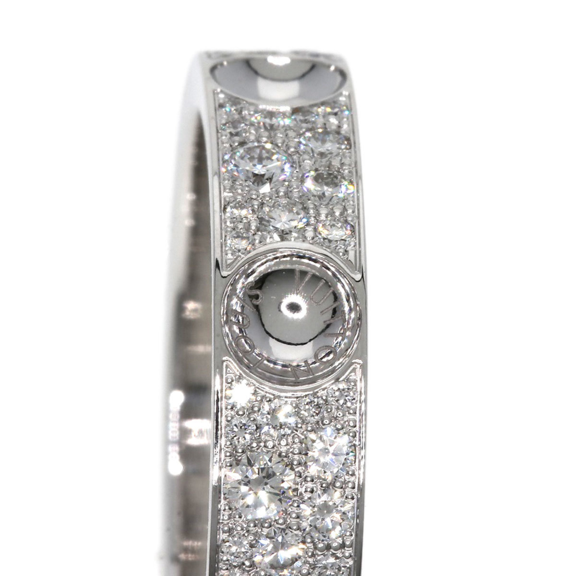 Louis Vuitton Petite Bourg Empreinte Diamond #65 Ring, K18 White Gold, Men's LOUIS VUITTON