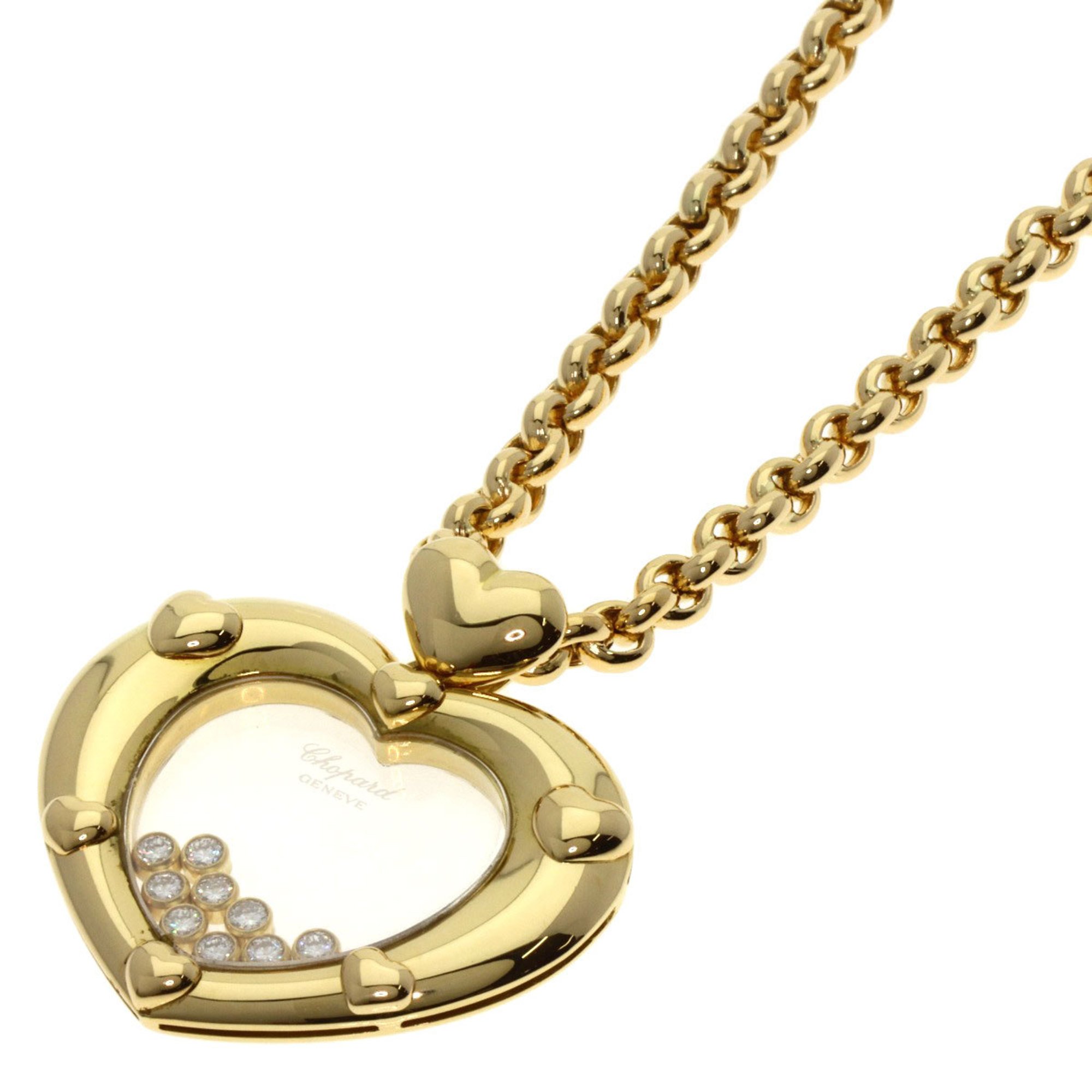 Chopard Happy Diamond Necklace K18 Yellow Gold Women's