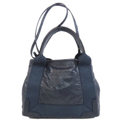 Balenciaga 390346 Navy Cabas XS Handbag Canvas Leather Women's BALENCIAGA