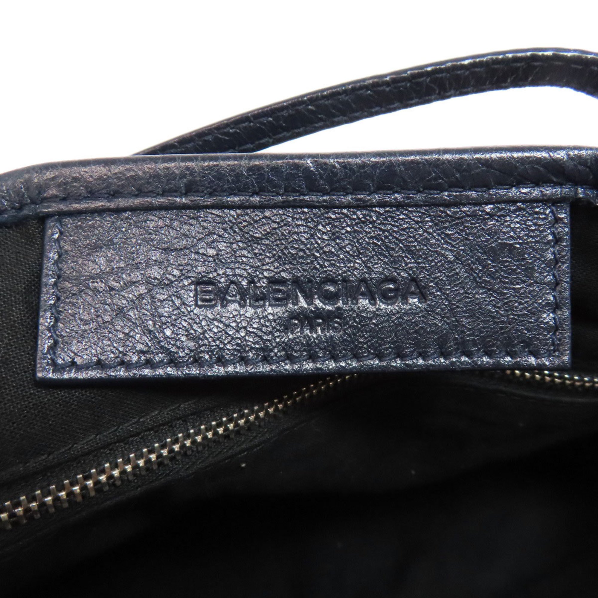 Balenciaga 390346 Navy Cabas XS Handbag Canvas Leather Women's BALENCIAGA