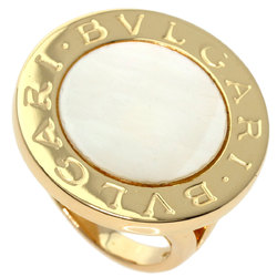 BVLGARI White Shell Ring, 18K Yellow Gold, Women's