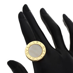 BVLGARI White Shell Ring, 18K Yellow Gold, Women's