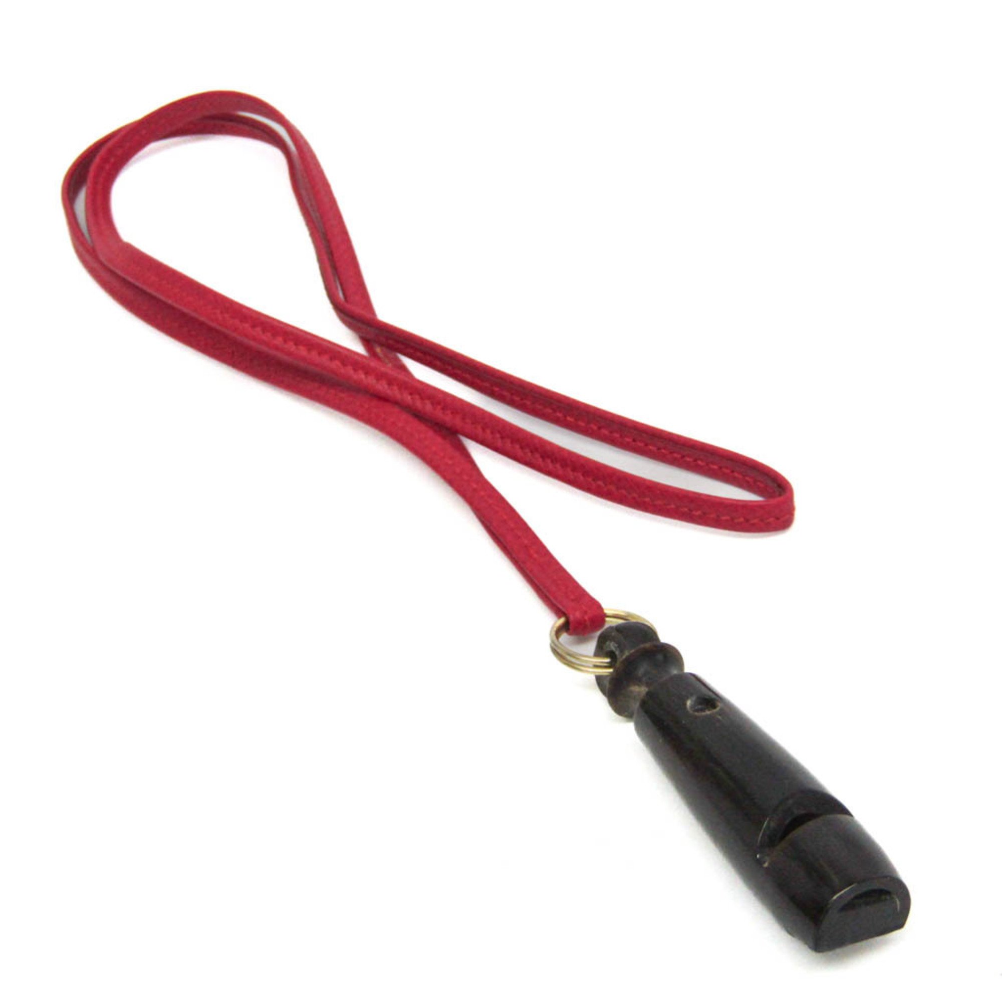 Hermes Whistle For Dog Dog Whistle Leather Wood Dark Brown,Red Color