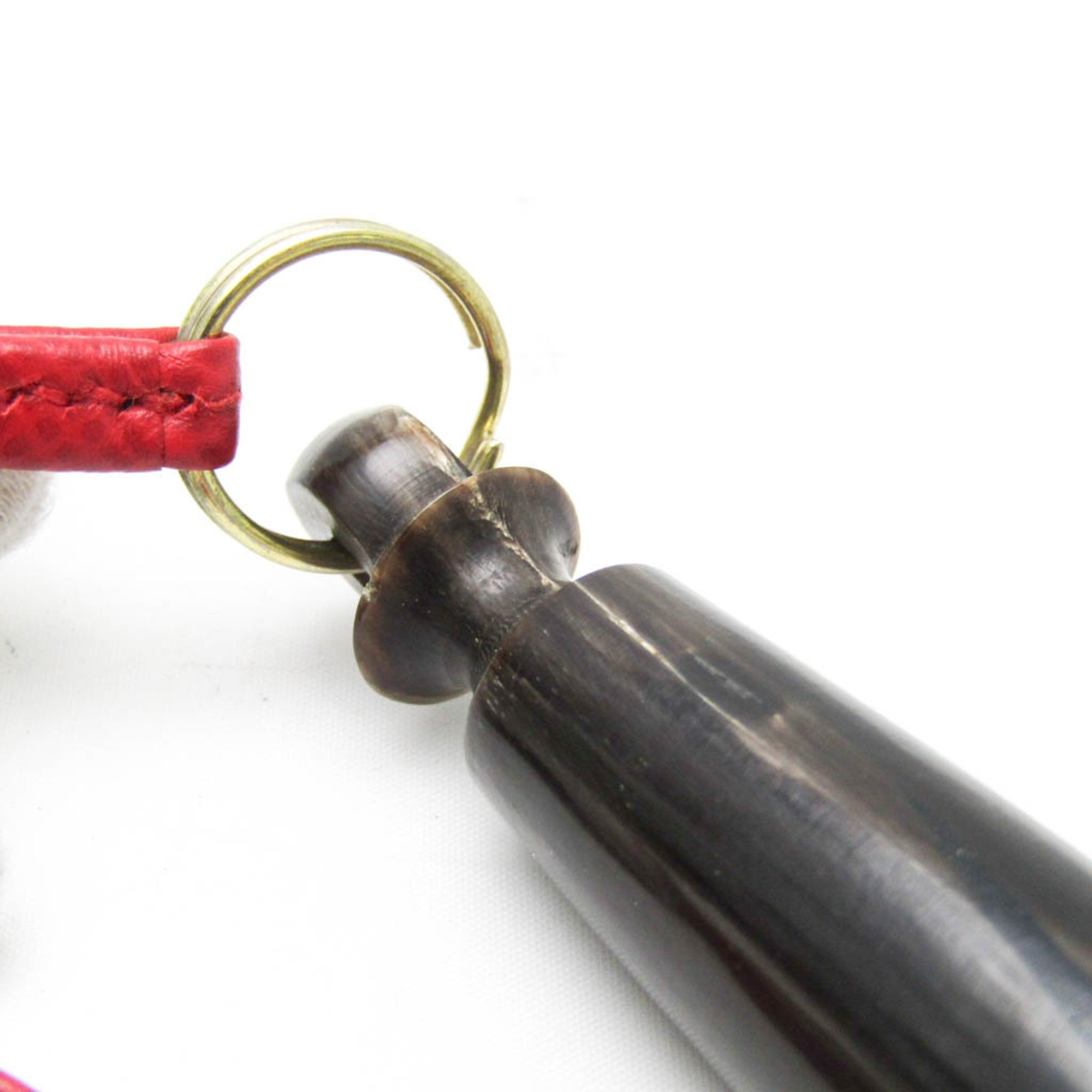 Hermes Whistle For Dog Dog Whistle Leather Wood Dark Brown,Red Color