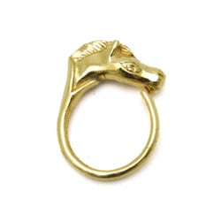 Hermes Cheval Metal Band Ring Gold