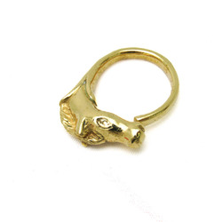 Hermes Cheval Metal Band Ring Gold