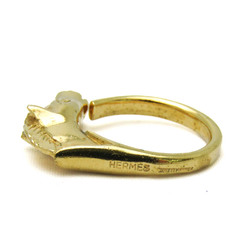 Hermes Cheval Metal Band Ring Gold