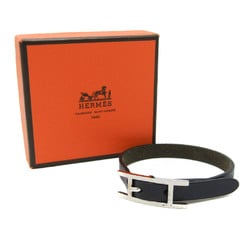 Hermes Hapi III Tandem Leather Charm Bracelet Black