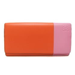 Loewe Anagram Bicolor 109N15.F13 Women's  Calfskin Long Wallet (bi-fold) Orange,Pink