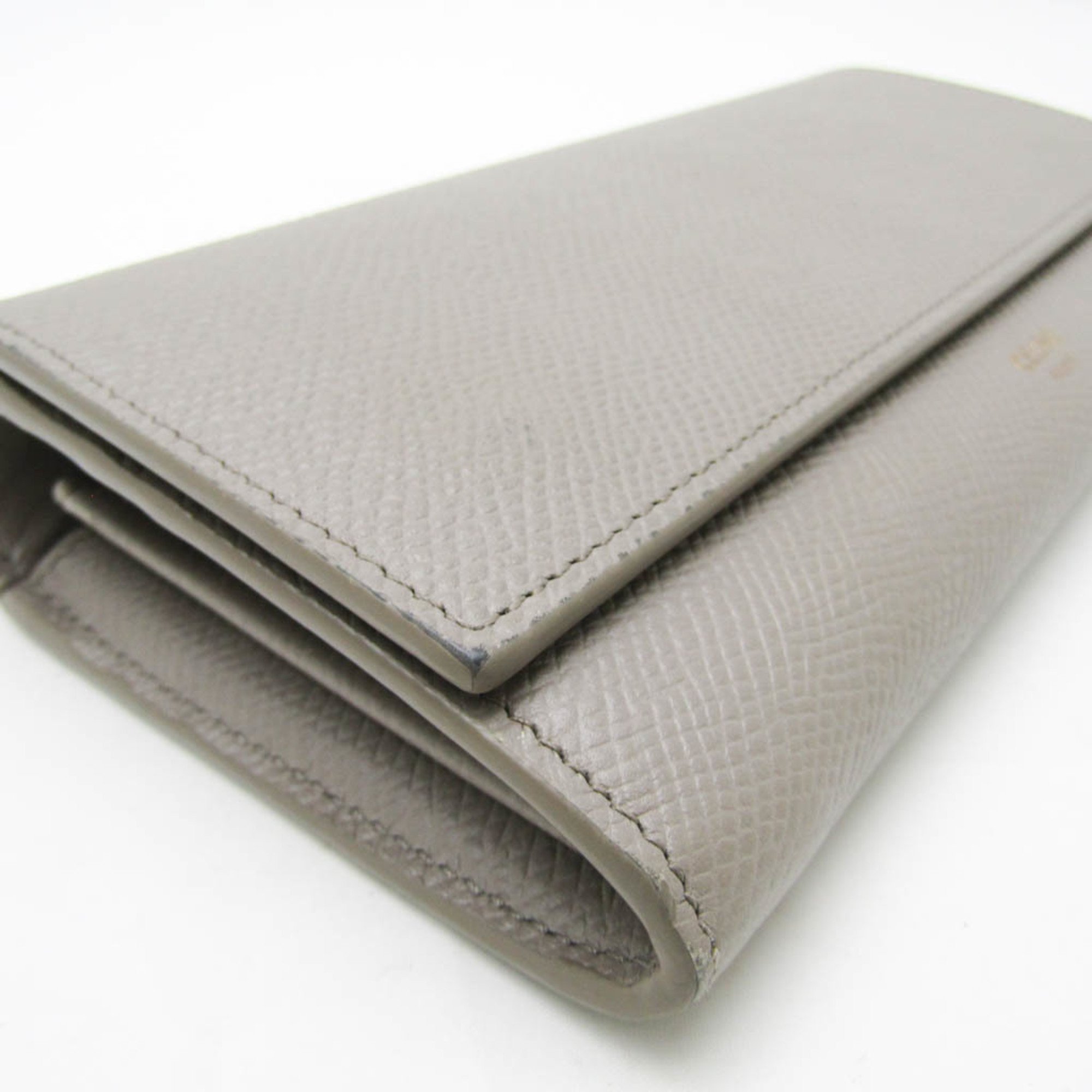 Celine Large Flap Wallet 10B563BEL Women's  Calfskin Long Wallet (bi-fold) Gray