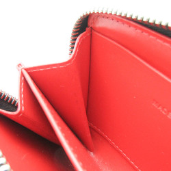 Christian Louboutin Ruby In Progress Women,Men Leather Coin Purse/coin Case Light Brown,Red Color