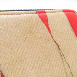 Christian Louboutin Ruby In Progress Women,Men Leather Coin Purse/coin Case Light Brown,Red Color