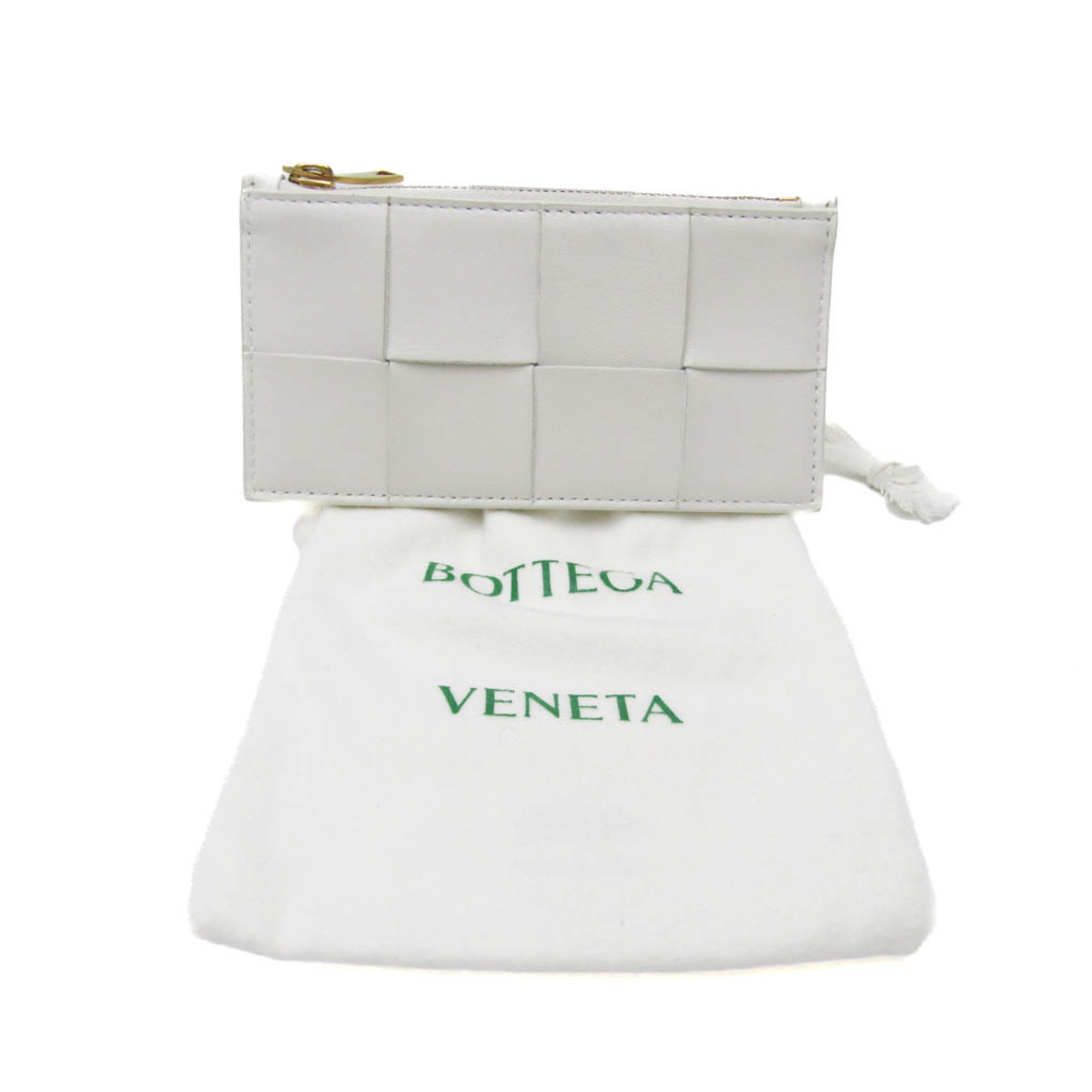 Bottega Veneta Intrecciato Cassette Fragment Case Women,Men Leather Coin Purse/coin Case White