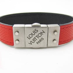 Louis Vuitton Damier Bracelet Check It M6673E Leather Bangle Black,Red Color