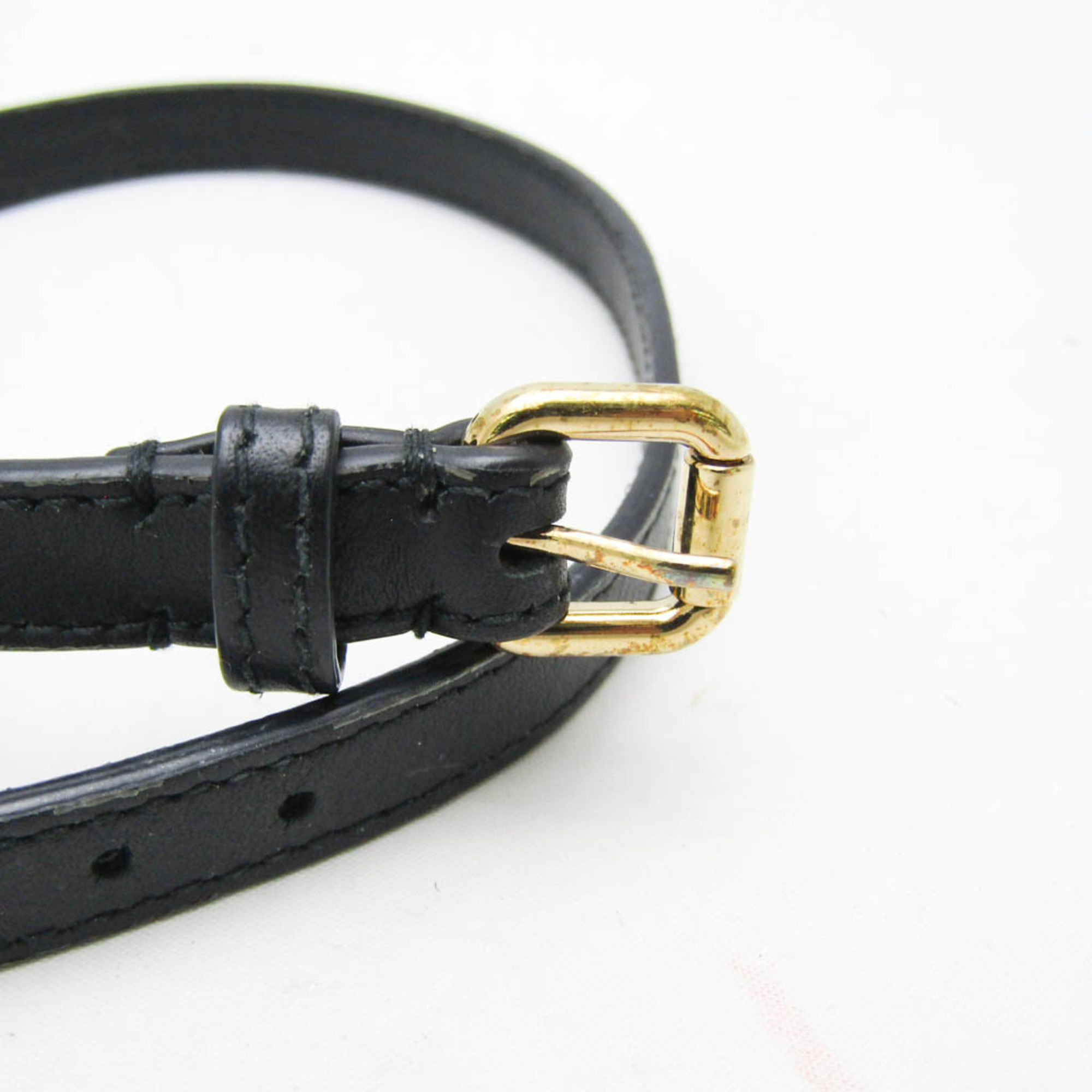 Fendi F Is 8AG739 Leather,Metal Charm Bracelet Black,Gold