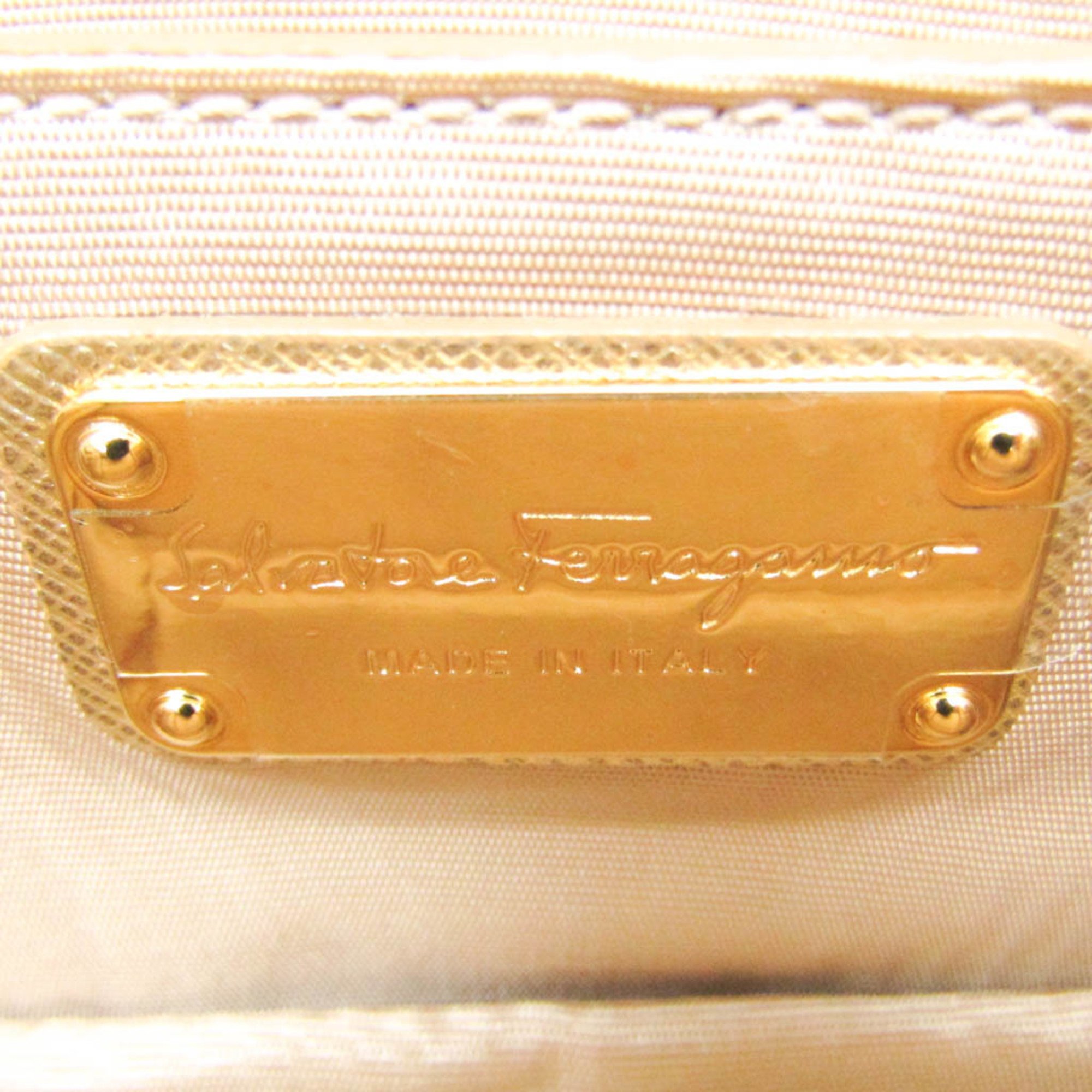 Salvatore Ferragamo Vara 21 E479 Women's Leather Shoulder Bag Gold