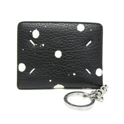 Maison Margiela With Key Ring S56UI0128 Leather Card Case Black,White