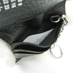 Maison Margiela With Key Ring S56UI0128 Leather Card Case Black,White