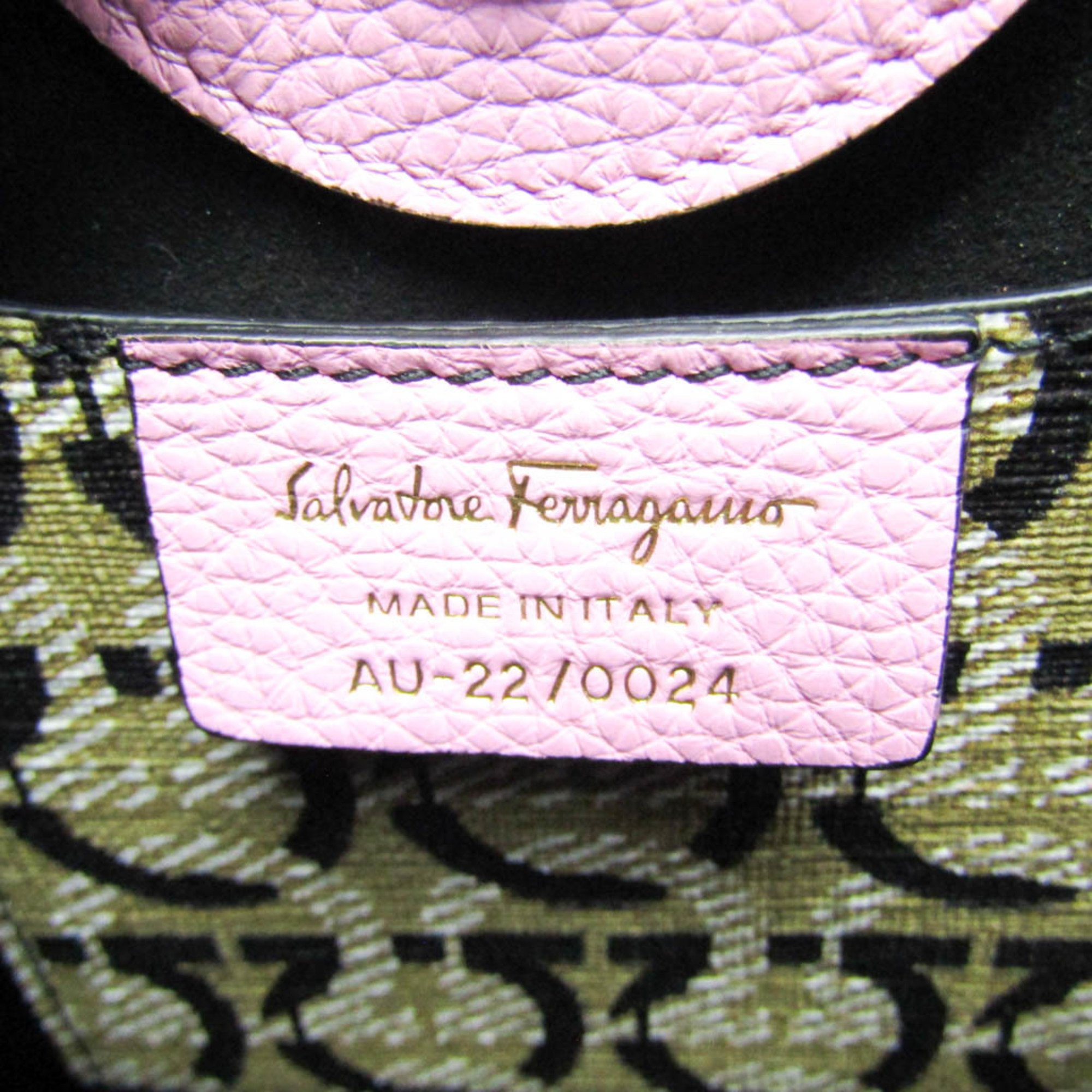 Salvatore Ferragamo AU-22 0024 Women's Leather Bag Pink