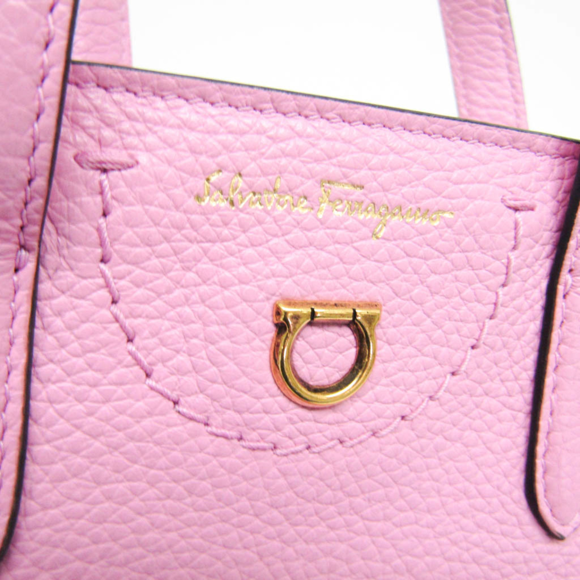 Salvatore Ferragamo AU-22 0024 Women's Leather Bag Pink