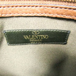 Valentino Garavani Military Women,Men Leather,Canvas Backpack Khaki