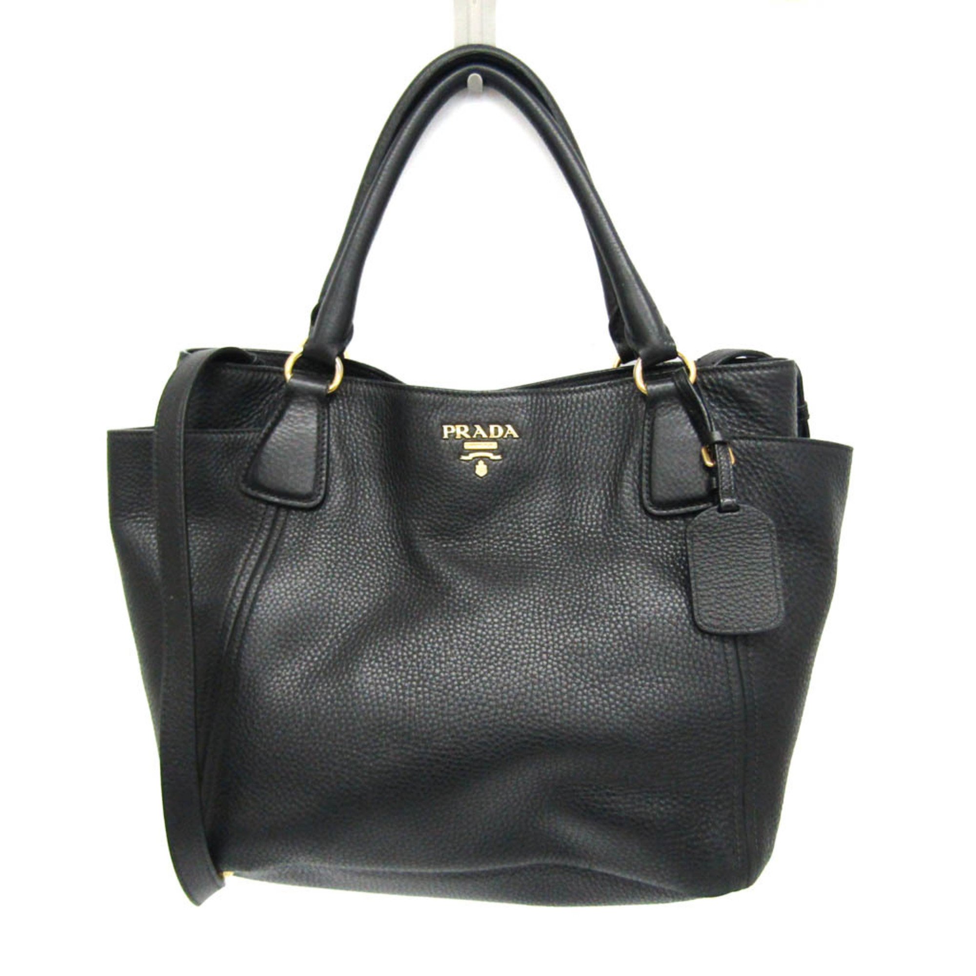 Prada Women's Leather Handbag,Shoulder Bag Black