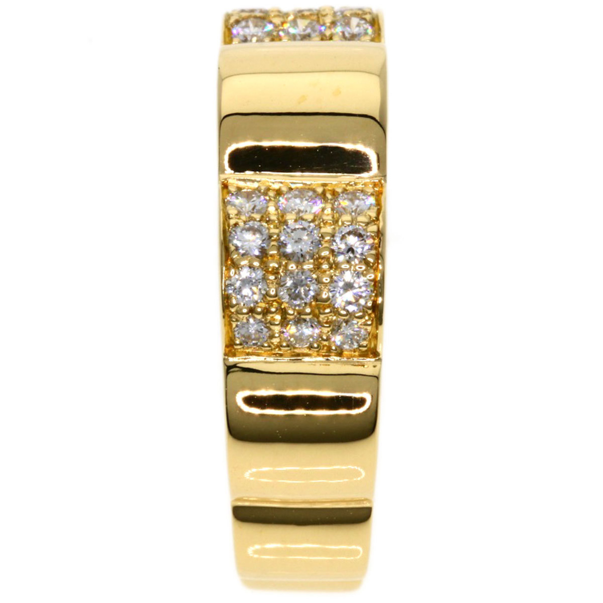 CHANEL Profield Camellia Diamond #49 Ring, K18 Yellow Gold, Women's,