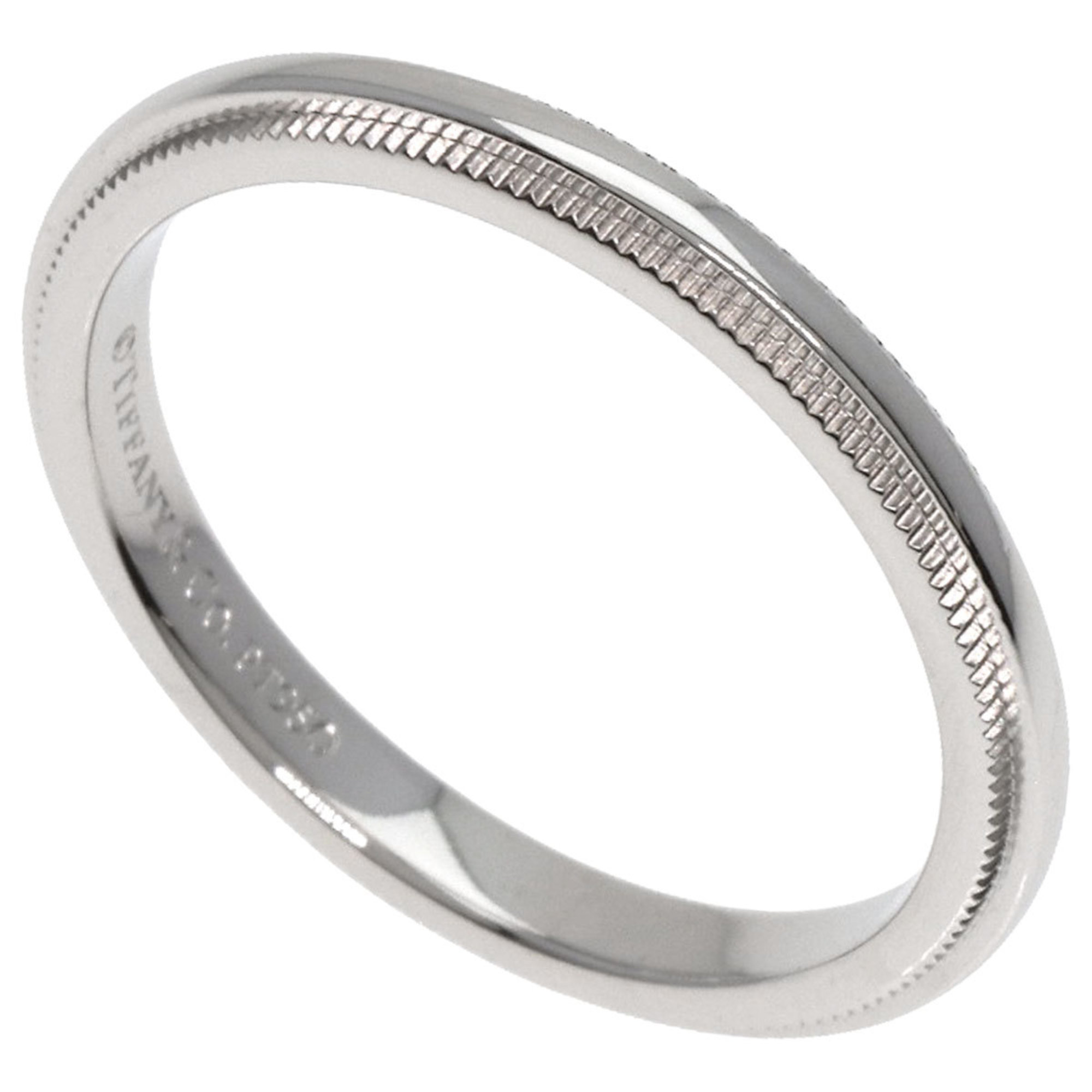 Tiffany & Co. Milgrain Ring, Platinum PT950, Women's, TIFFANY