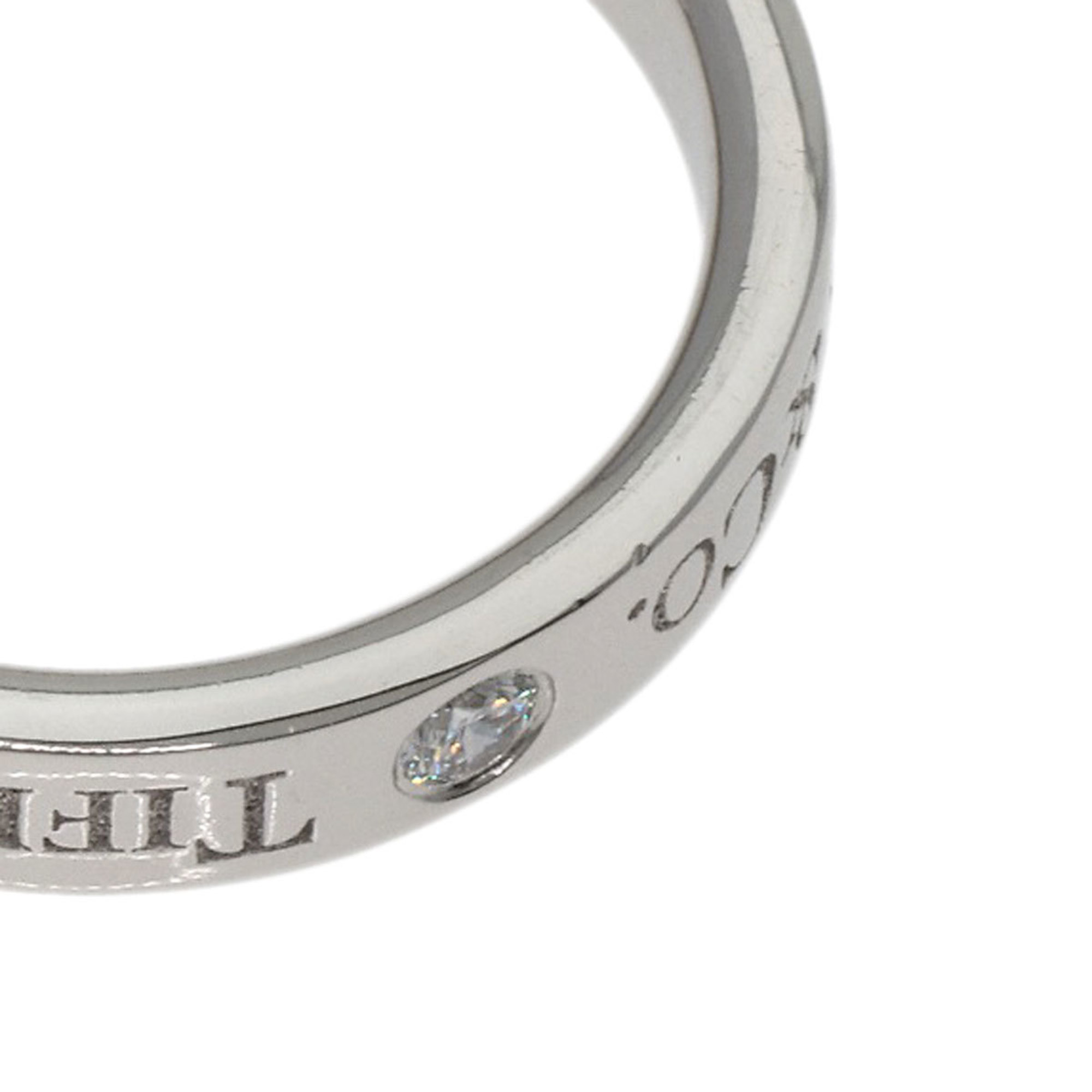 Tiffany Flat Band Ring 3P Diamond Platinum PT950 Women's TIFFANY&Co.