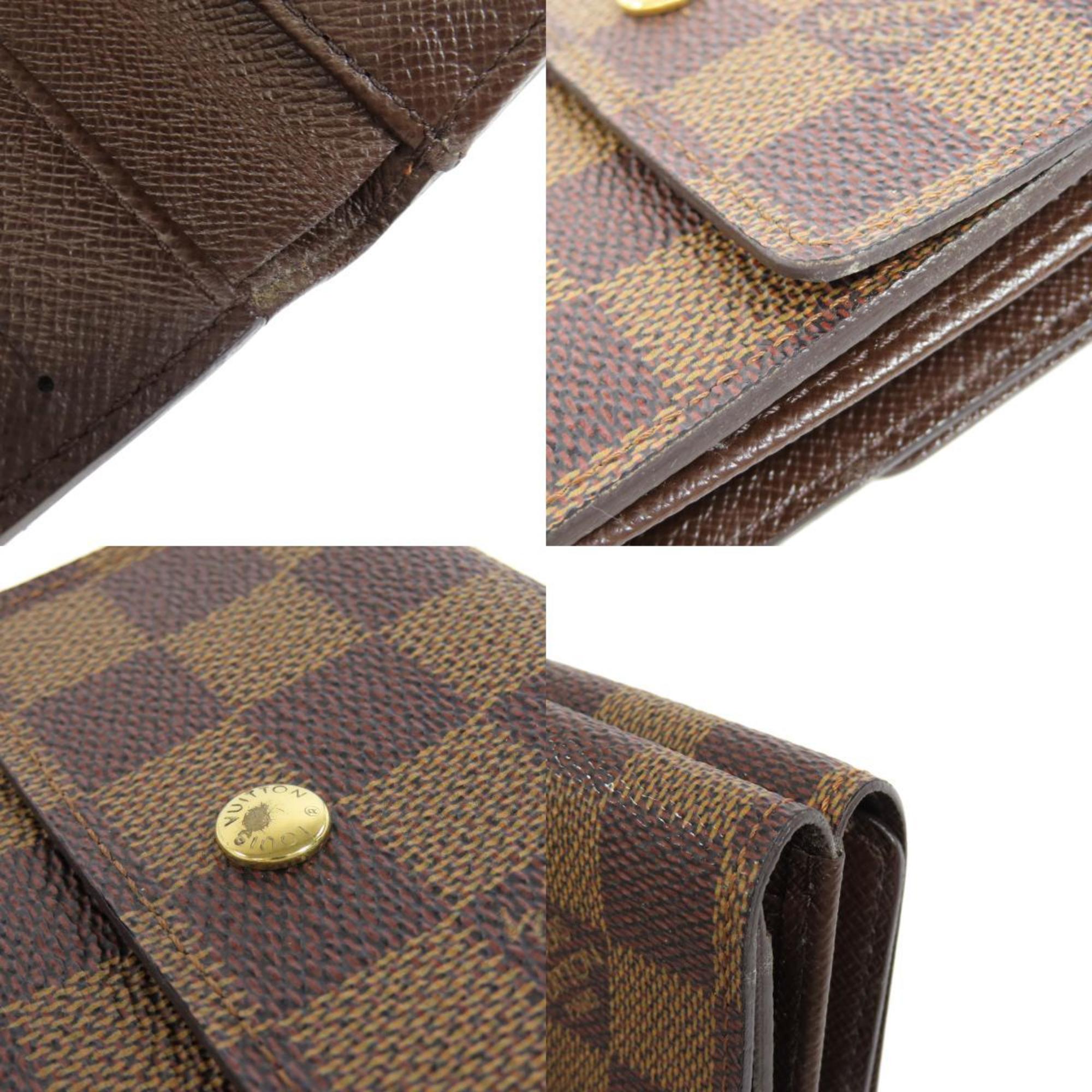 Louis Vuitton N61652 Porte Monnaie Bi-fold Wallet Damier Canvas Women's LOUIS VUITTON