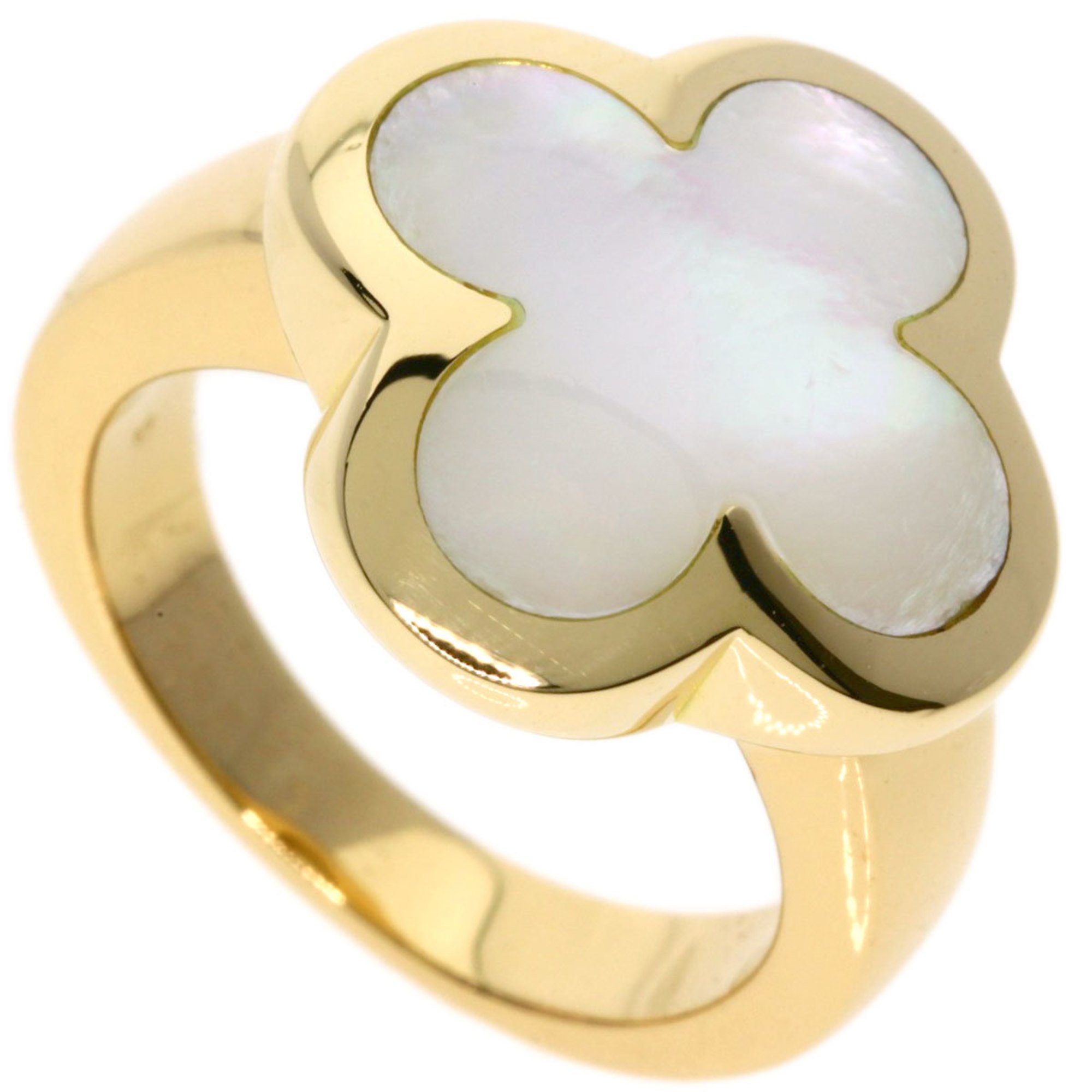 Van Cleef & Arpels Pure Alhambra Shell Ring, 18K Yellow Gold, Women's,