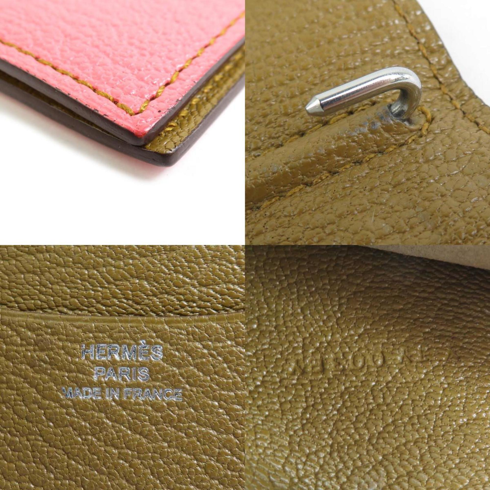 Hermes HERMES Notebook Cover Leather Pink Brown Women's e59062g