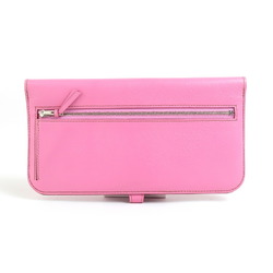 Hermes HERMES Long Wallet Dogon Leather Pink Silver Women's e59001g