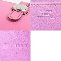 Hermes HERMES Long Wallet Dogon Leather Pink Silver Women's e59001g