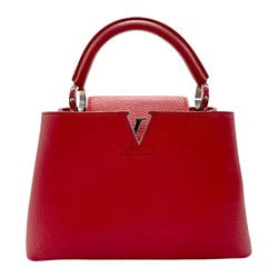 LOUIS VUITTON Handbag Shoulder Bag Capucines BB Leather Red Silver Women's z2133