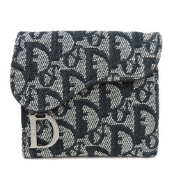 Christian Dior Saddle Trotter Pattern Bi-fold Wallet Canvas Women's CHRISTIAN DIOR