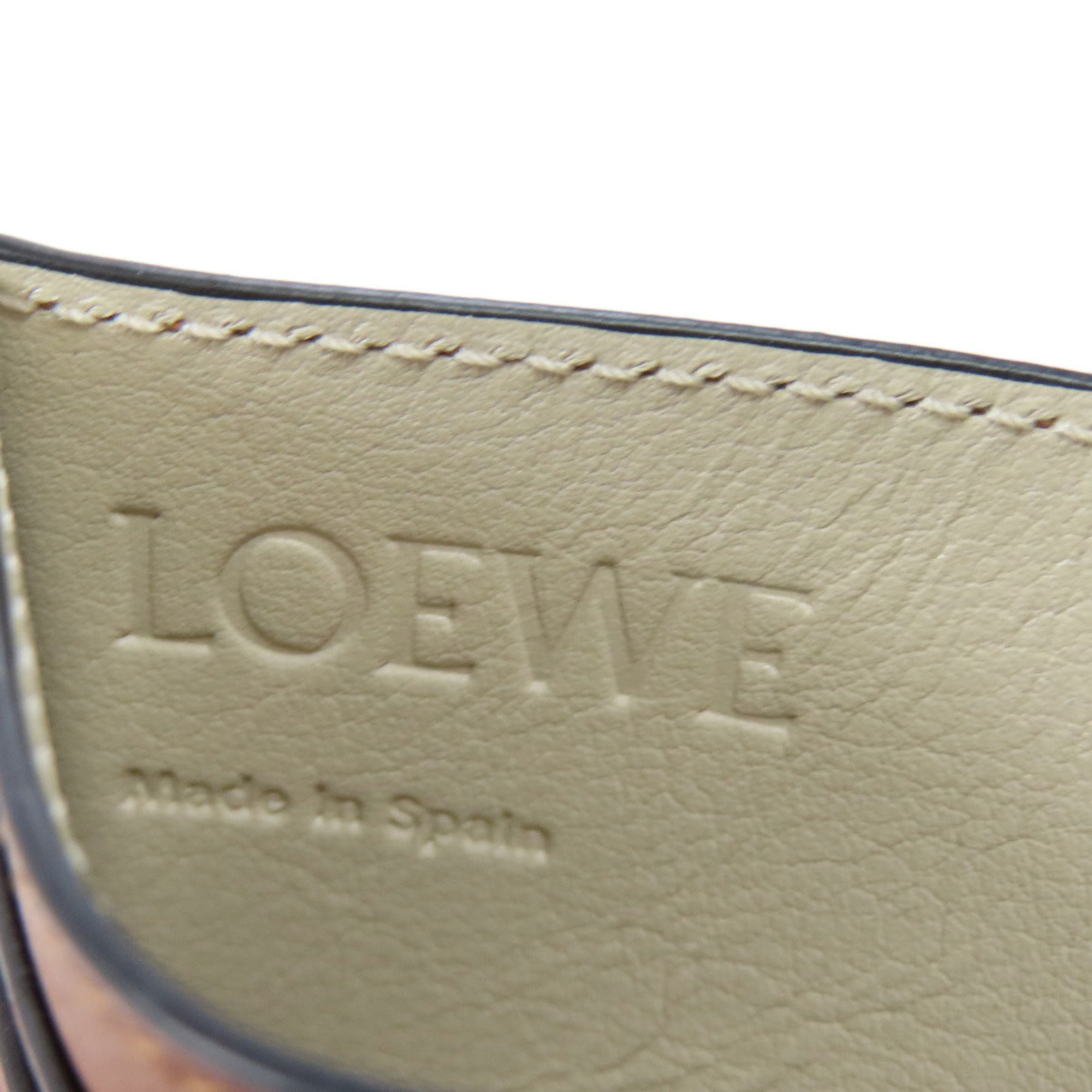 LOEWE Seashell Motif Anagram Business Card Holder Leather Women's