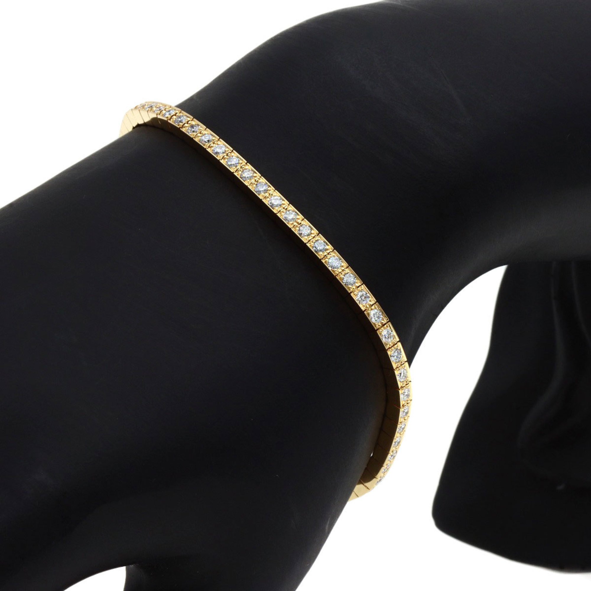 Cartier Lanier Full Diamond #16 Bracelet K18 Yellow Gold Women's CARTIER