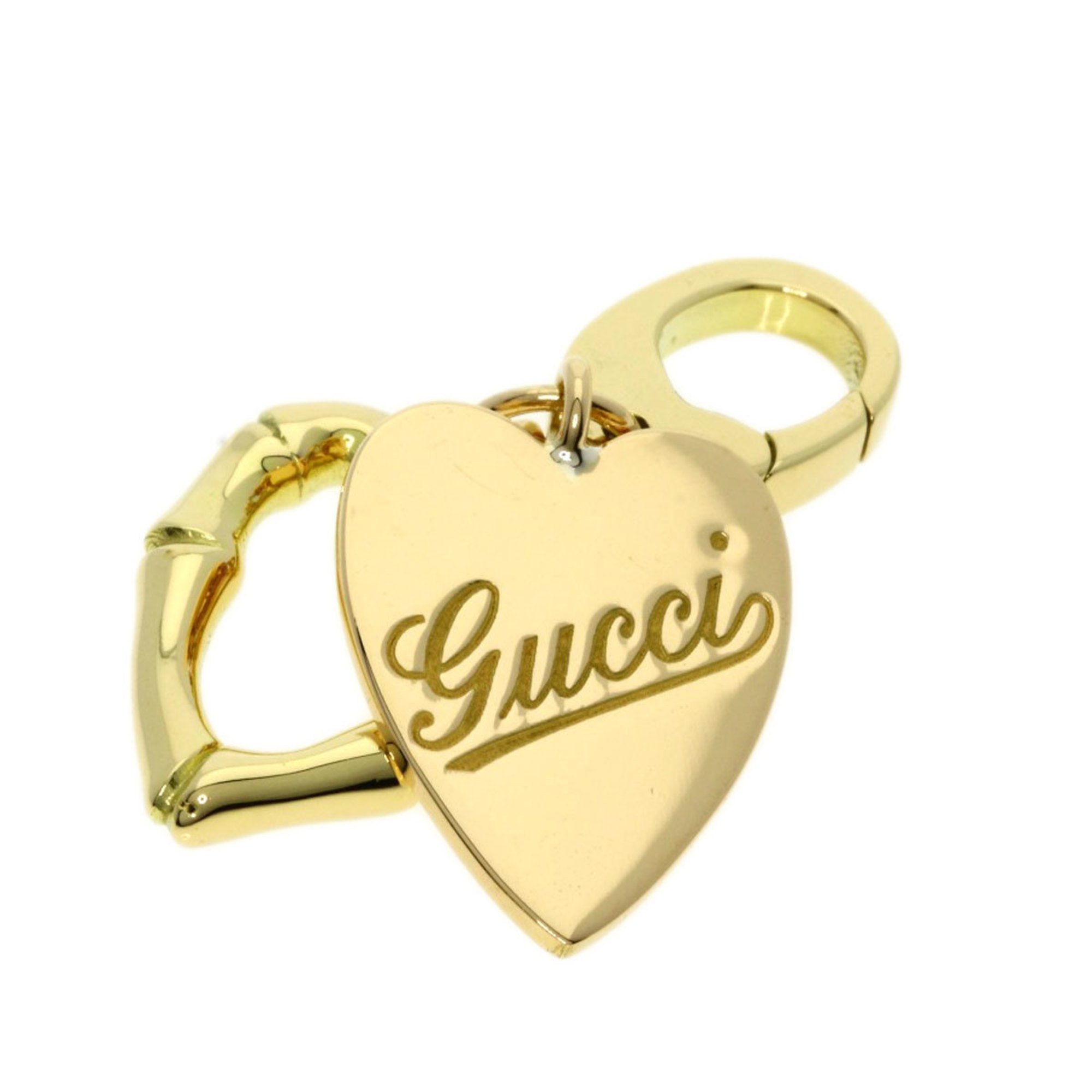 Gucci Heart Double Charm GINZA 2006 Pendant Top K18 Yellow Gold Women's GUCCI